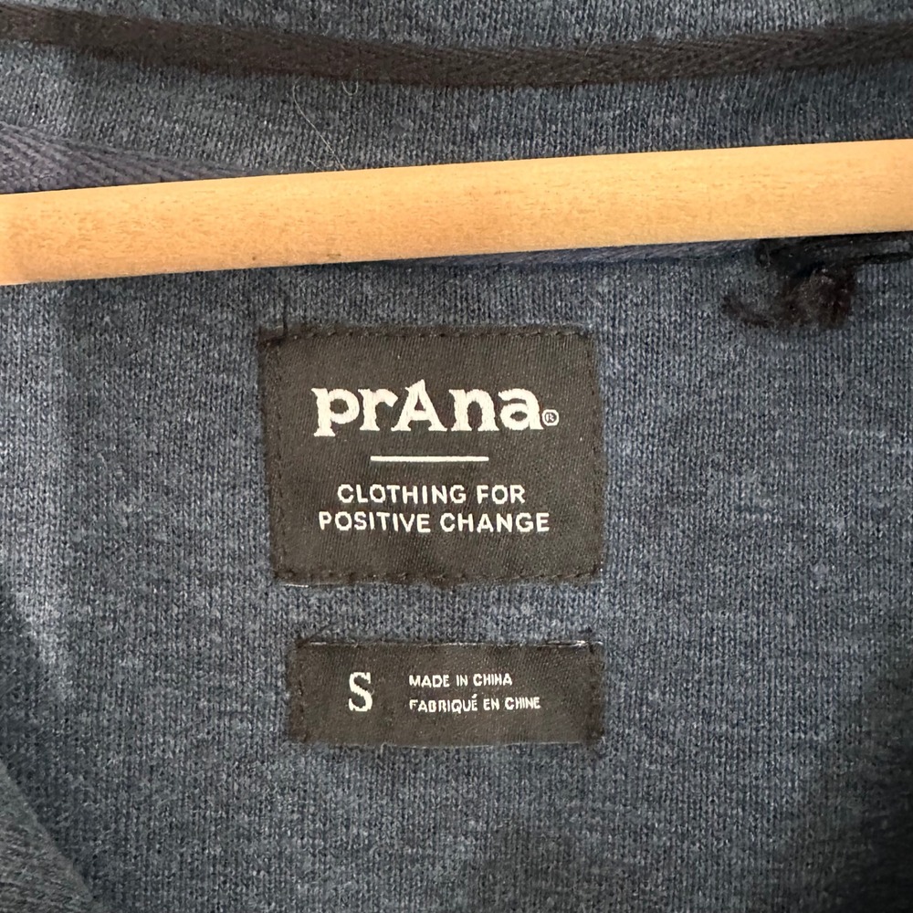 Prana Womens Hemp Blend Shawl‎ Collar Pullover Sweatshirt Blue 1966951 Small - Picture 2 of 9